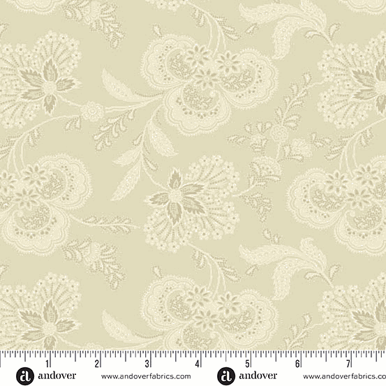Lighthouse by Edyta Sitar Sand Allium floral fabric from Laundry Basket Quilts collection