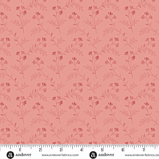 Pink Lemonade Beach Heather floral fabric from Lighthouse by Edyta Sitar for Andover Fabrics