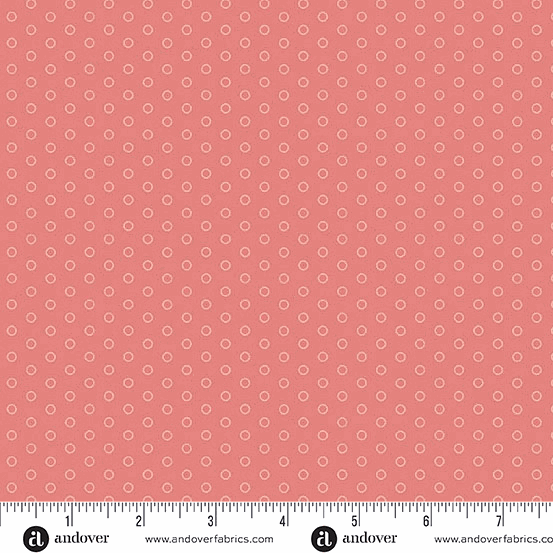 Lighthouse by Edyta Sitar pink fabric with small circle pattern from Pink Lemonade Glimmer collection
