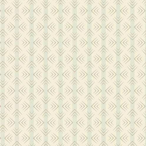 Sewing Bird Threaded Heirloom fabric with soft blue and cream geometric pattern by Edyta Sitar