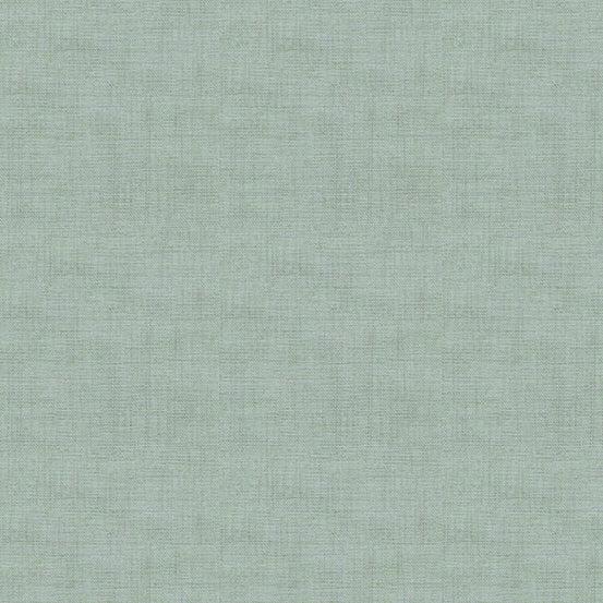 Blue gray linen texture fabric with subtle crosshatch design by Makower UK for Andover Fabrics