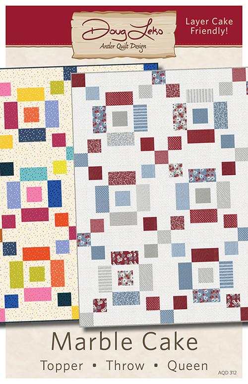 Marble Cake Pattern quilt design by Doug Leko with topper, throw, and queen sizes