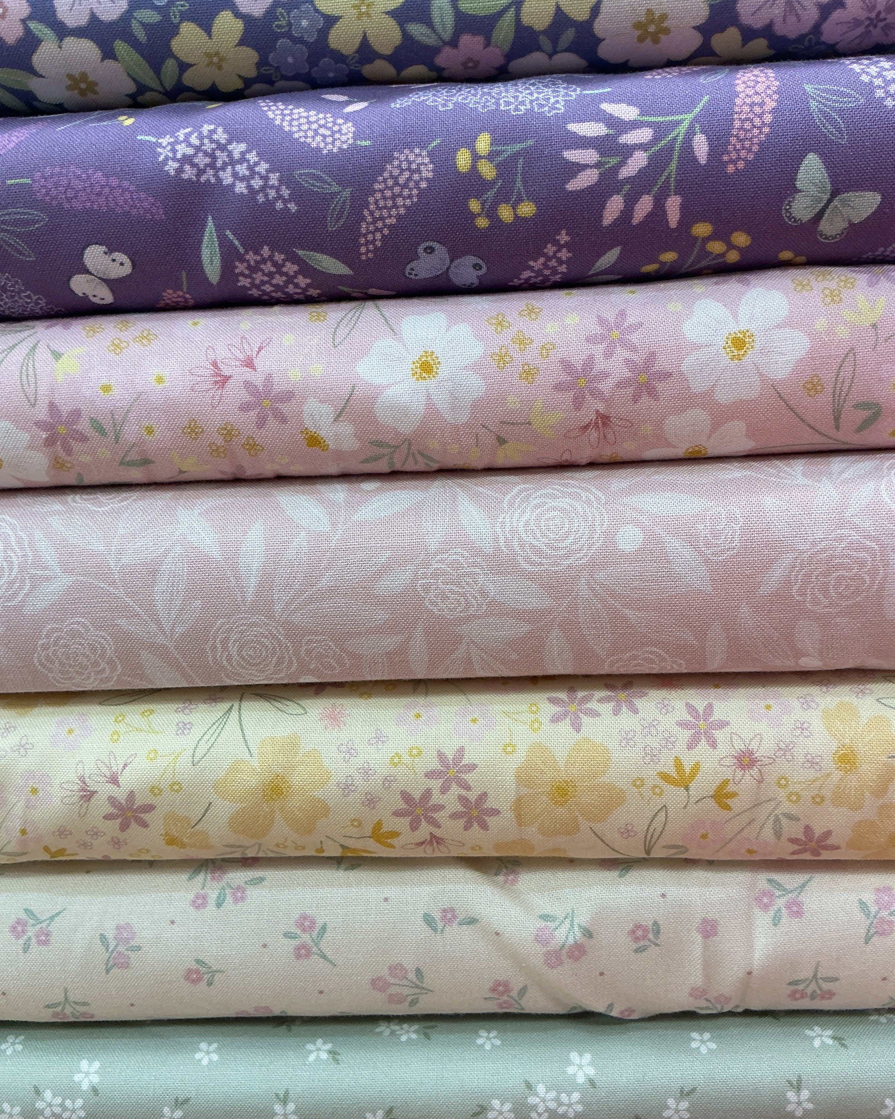 Six-Pack Party bundle of seven coordinating 20" fabric cuts for quilting and sewing projects