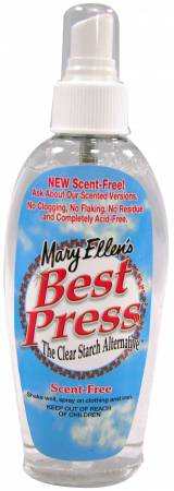 Best Press Scent Free 6oz spray starch in clear bottle for fabric smoothing and wrinkle removal