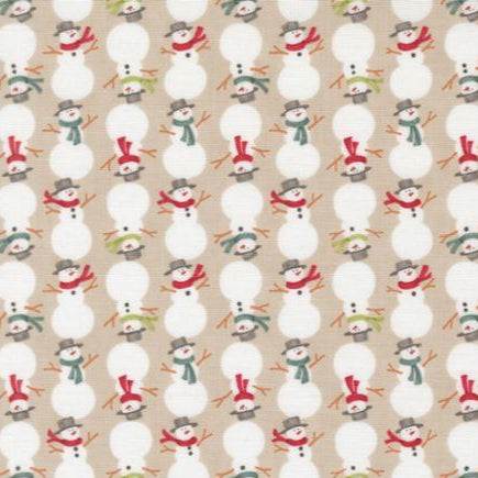 Winter Friends Fog fabric with snowmen and winter motifs by Deb Strain for Moda Fabrics