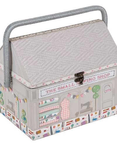 Haby Notion Shop Sewing Box fabric covered with embroidery and removable divided tray