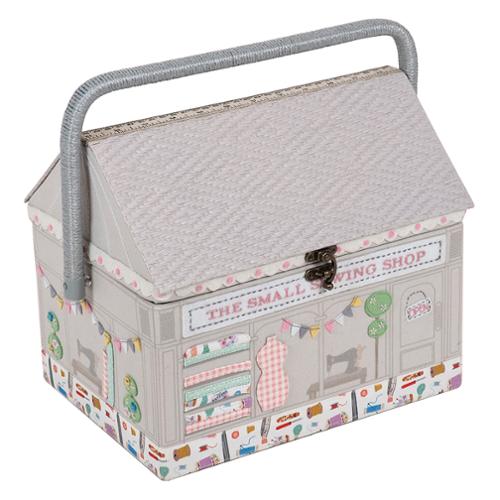 Haby Notion Shop Sewing Box fabric covered with embroidery and removable divided tray
