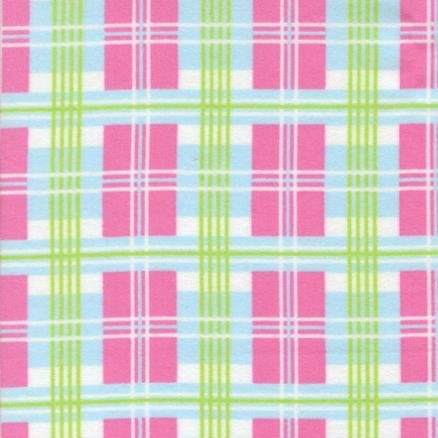 Sherbet Sunshine Flannels pink plaid checks fabric for quilting and crafts