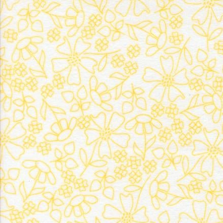 Sherbet Sunshine Flannels yellow floral sketch fabric by Corey Yoder for Moda
