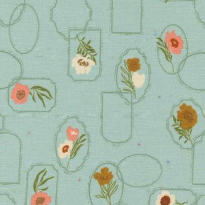 Foraged Found & Hand Me Down floral cameo mist fabric by Fancy That Design House for Moda Fabrics