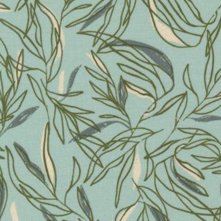 Foraged Found & Hand Me Down loose leaf blender fabric with botanical pattern by Fancy That Design House for Moda Fabrics