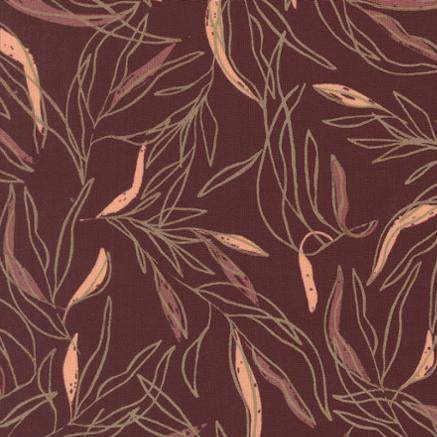 Foraged Found & Hand Me Down Loose Leaf Blender Merlot fabric by Fancy That Design House for Moda Fabrics