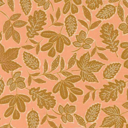 Foraged Found & Hand Me Down Leafage Blender fabric in peach with detailed leaf patterns by Fancy That Design House for Moda Fabrics