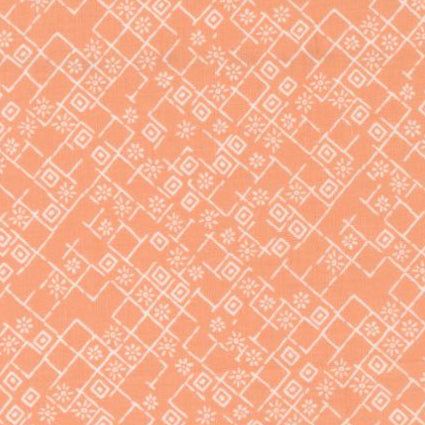 Foraged Found & Hand Me Down fractured weave blender fabric in peach with vintage-inspired geometric patterns by Fancy That Design House
