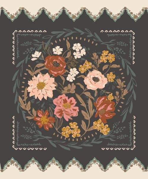 Foraged Found & Hand Me Down floral iron panel fabric by Fancy That Design House for Moda Fabrics