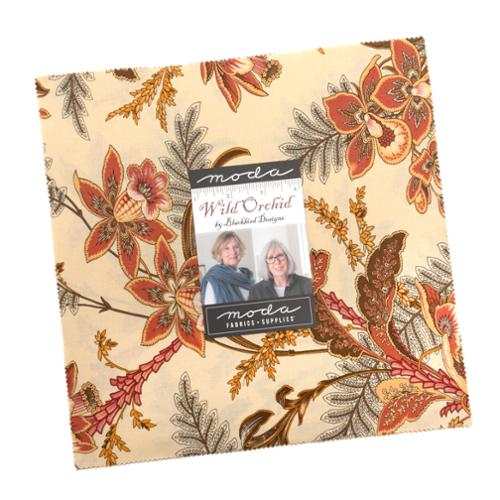 Wild Orchid Layer Cake fabric bundle with autumn floral prints by Blackbird Designs for Moda Fabrics