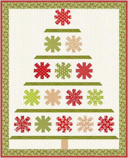 Starry Pines Quilt Kit with Buon Natale fabric by Joanna Figueroa for Moda Fabrics wall hanging kit