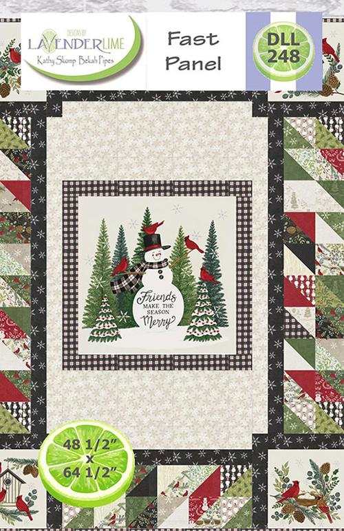 Fast Panel Pattern quilt design featuring a snowman and Christmas trees by Designs by Lavender Lime DLL 248