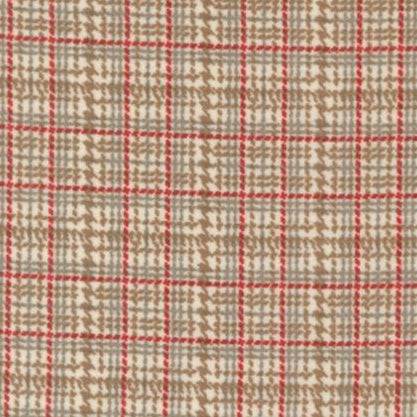 Prairie Gatherings Flannels mini plaid fabric in porcelain tone by Primitive Gatherings for quilting and sewing projects