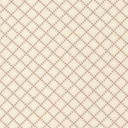 Prairie Gatherings Flannels Stitched Grid Porcelain fabric with beige diamond pattern on cream background by Primitive Gatherings for Moda Fabrics