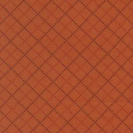 Prairie Gatherings Flannels Stitched Grid Rust fabric by Primitive Gatherings for Moda Fabrics