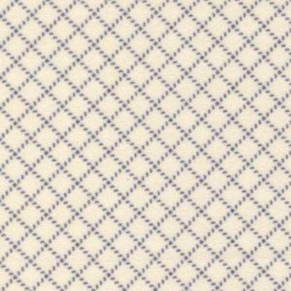 Primitive Gatherings Prairie Gatherings flannel fabric in Stitched Grid Porcelain Indigo by Moda Fabrics