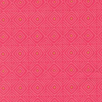 Parlor Diamonds Azalea fabric by Crystal Manning, azalea pink diamond pattern textile from Moda Fabrics