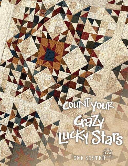 Count Your Crazy Lucky Stars book cover by Janet Rae Nesbitt featuring crazy pieced star patterns