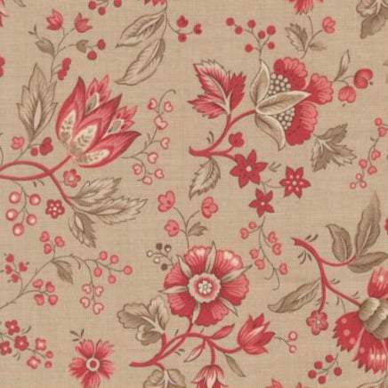 Joie De Vivre Rural Jardin Florals Roche fabric with vintage French multi-colored floral print by French General for Moda Fabrics