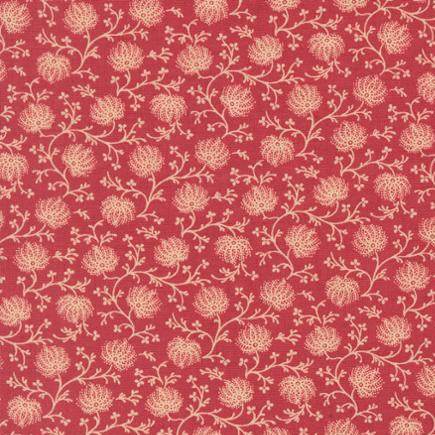 Joie De Vivre Campanule Blenders Rouge fabric with vintage floral pattern by French General for Moda Fabrics