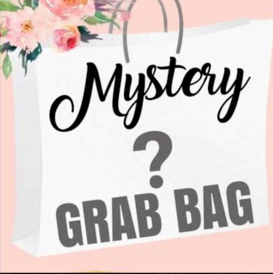Mystery Grab Bag 5lbs random fabric pieces in decorative bag with floral design