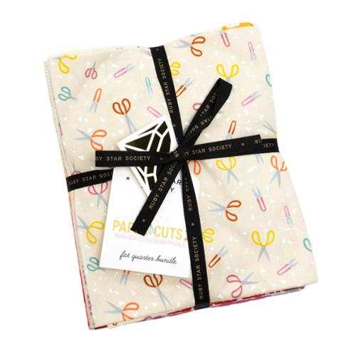 Paper Cuts 2 fat quarter bundle with colorful scissors print by Rashida Coleman Hale