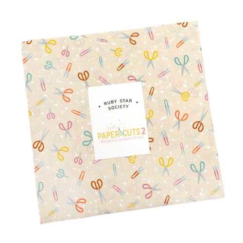 Paper Cuts 2 Layer Cake fabric bundle with scissors print by Rashida Coleman Hale for Ruby Star Society