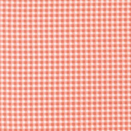Sunbonnet Mini Gingham coral pink check fabric by Heather Briggs for Moda Fabrics