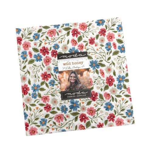 Wild Honey Layer Cake fabric squares with floral print by Vanessa Goertzen for Moda