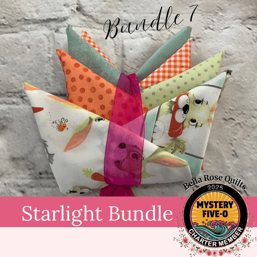 M50 Bella Rose Quilts Starlight Bundle 7 with six colorful fat quarters for quilting projects