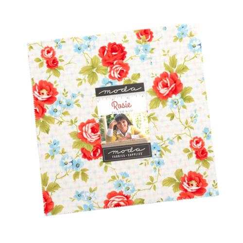 Rosie Layer Cake fabric pack with 42 floral 10-inch squares by Joanna Figueroa for Moda Fabrics