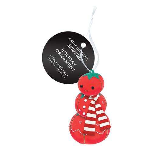 Ornament snowman tomato pincushion Christmas tree decoration by Cathe Holden for Moda