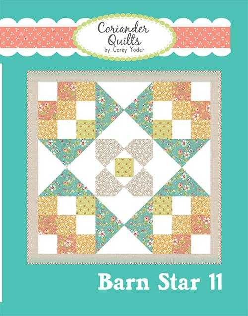 Barn Star 11 quilt pattern paper design by Corey Yoder with floral and geometric shapes for a 40x40 inch wall hanging