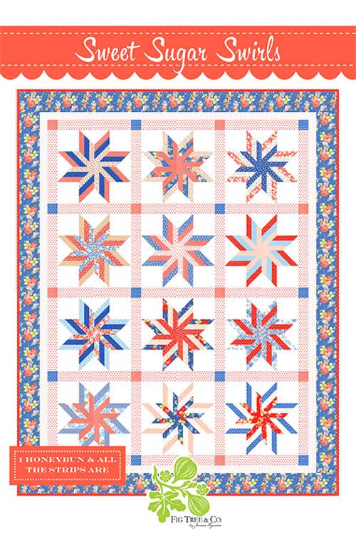 Sweet Sugar Swirl quilt pattern by Joanna Figueroa, 63" x 79.5" printed pattern from Fig Tree Quilts