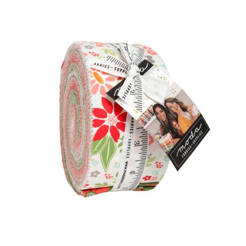 Poinsettia & Pear Jelly Roll 40 fabric strips by Sherri & Chelsi for Moda Fabrics