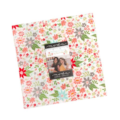 Poinsettia & Pear Layer Cake 42 fabric squares by Sherri & Chelsi for holiday sewing