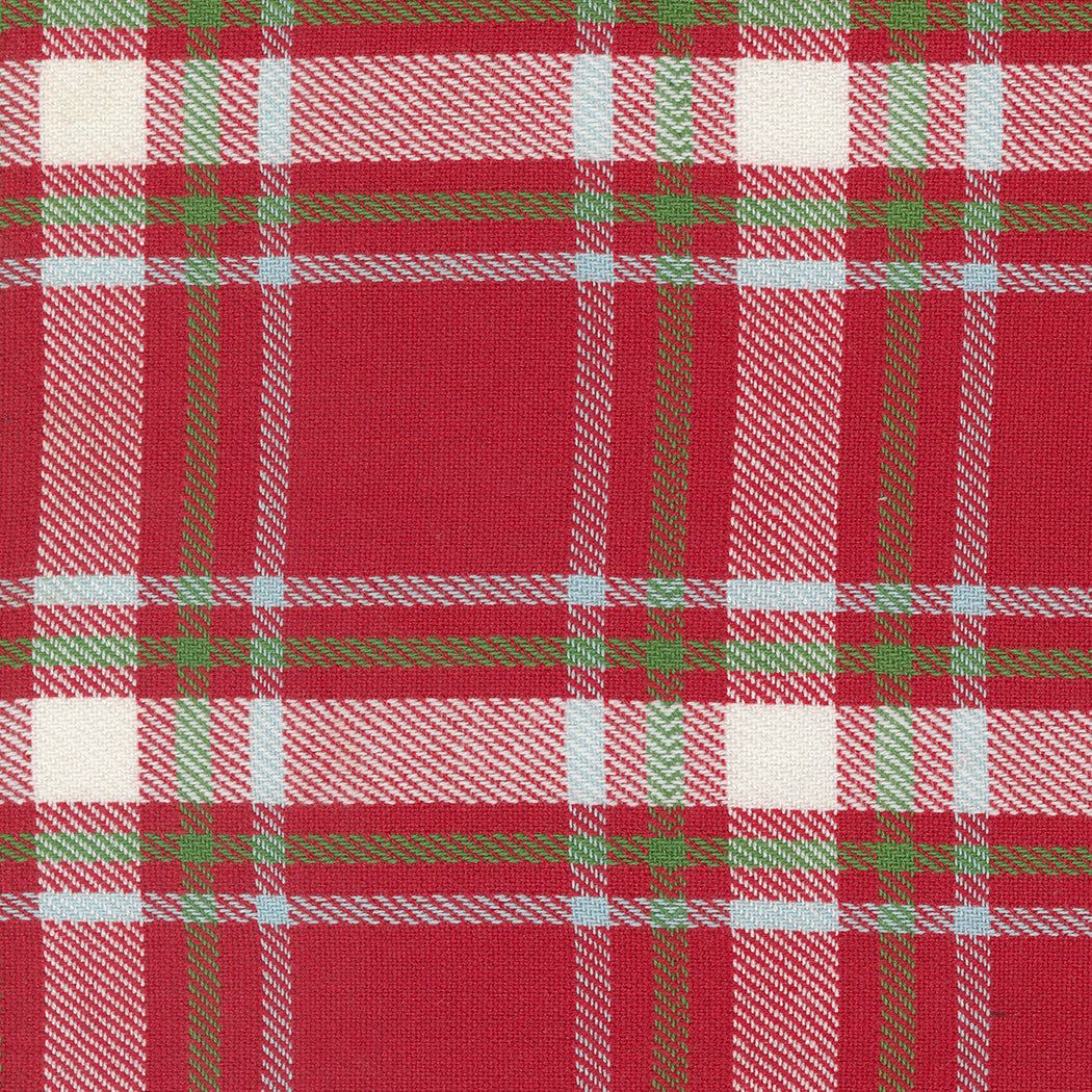 16" Classic Retro Holiday red plaid cotton fabric by Stacy Hsu for Moda, 16" wide toweling