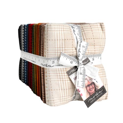 Pre-order 32-piece Flannel Gatherings basics fat quarter bundle by Primitive Gatherings with earthy prints