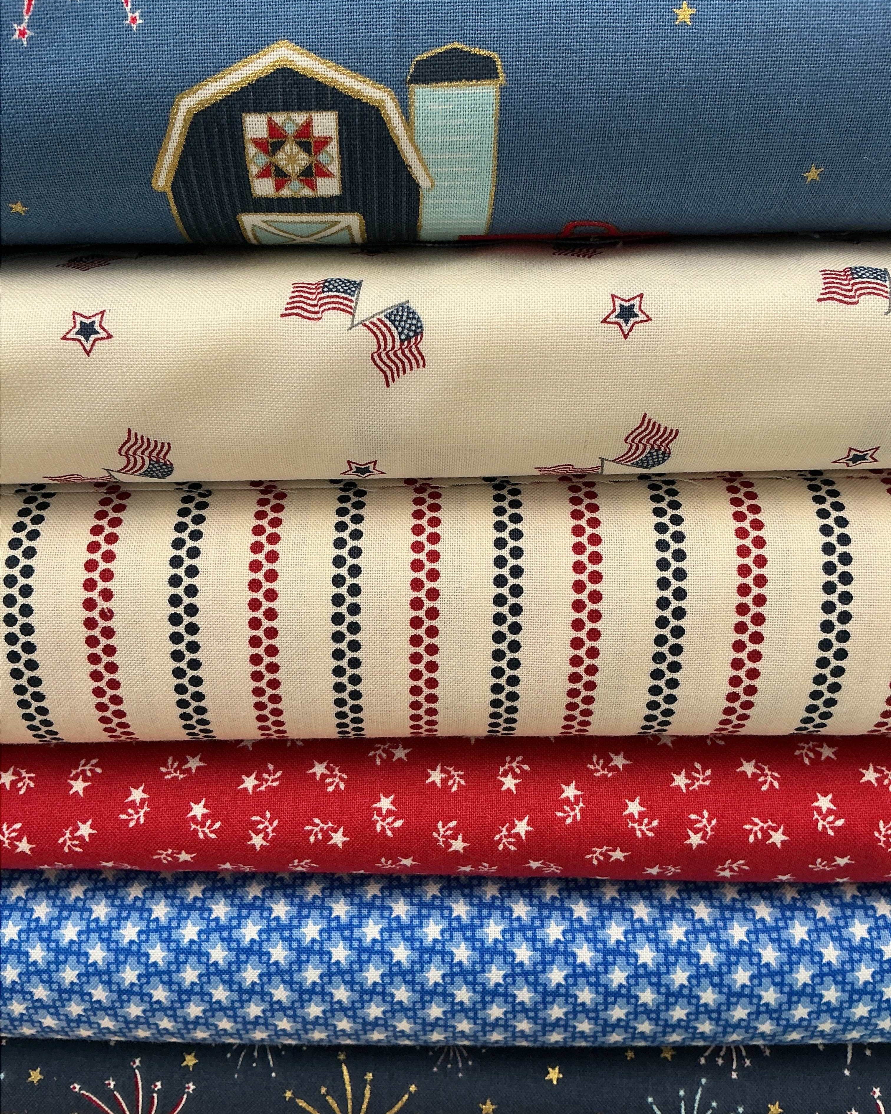 Six half-yard fabric cuts in Six-Pack Party Bundle for quilt making