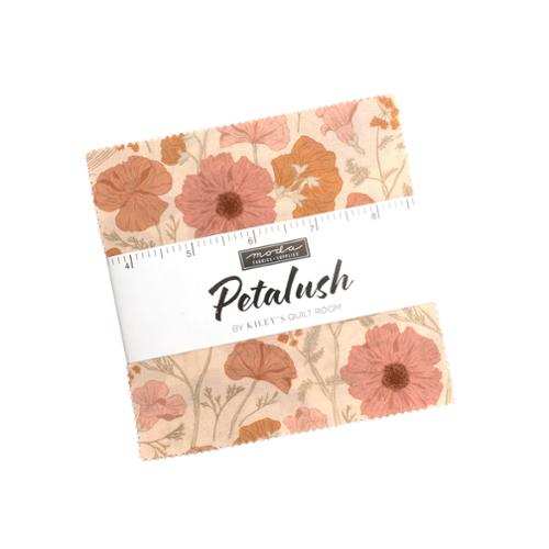 Petalush Charm Pack 42 floral fabric squares with dusty warm nature palette by Kiley Ferons for Moda Fabrics