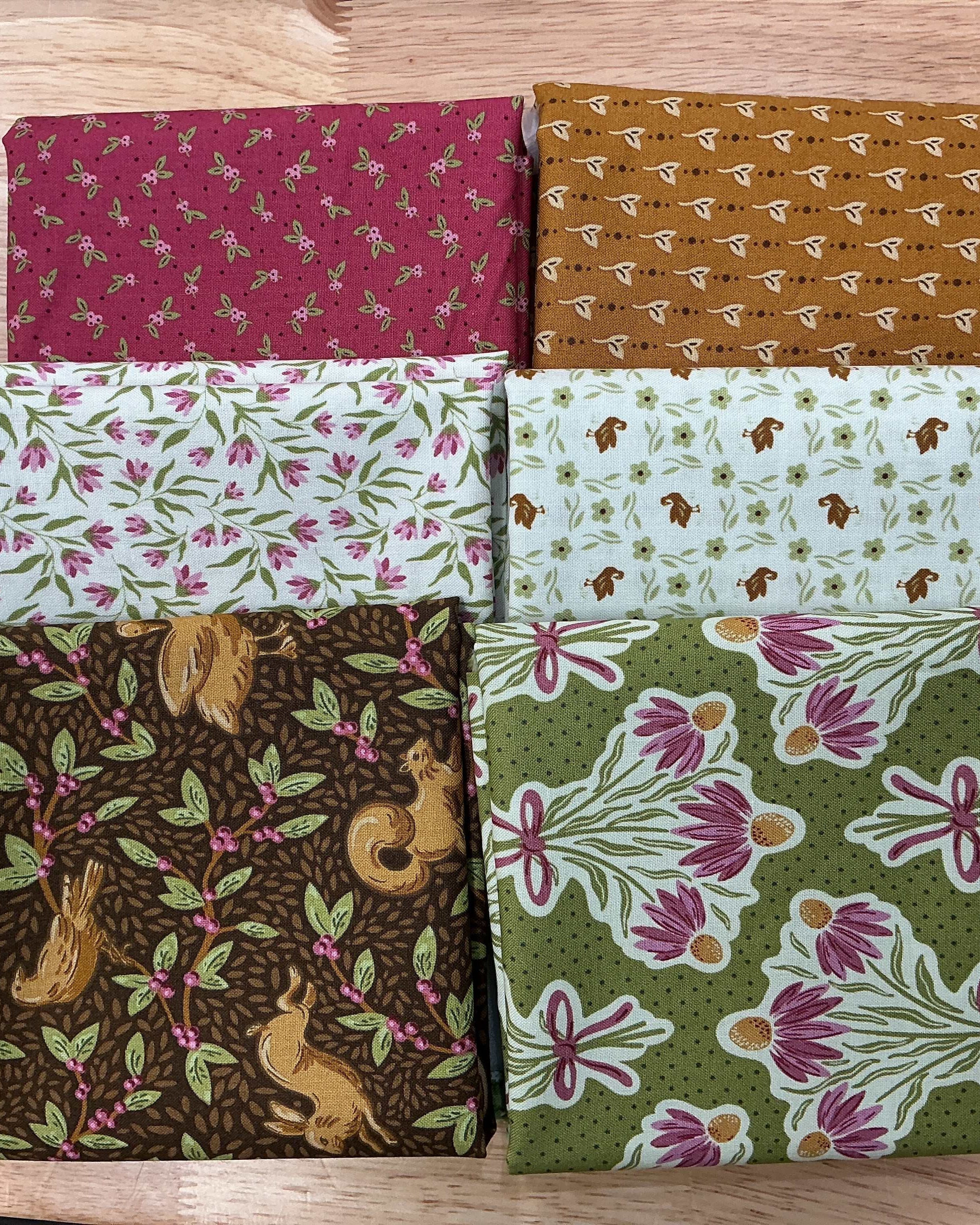 Six-Pack Party Bundle with six colorful half-yard fabric cuts for quilt making