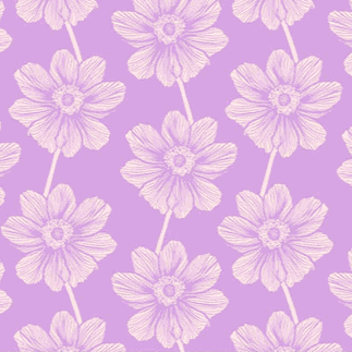 Indelible by Anna Maria Textiles lilac anemone floral fabric with detailed linework for quilting