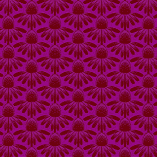 Indelible by Anna Maria Textiles Coneflower Magenta fabric with detailed floral pattern in magenta tones
