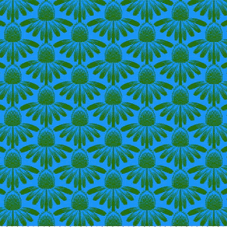 Indelible by Anna Maria Textiles blue and green coneflower floral fabric pattern for quilting